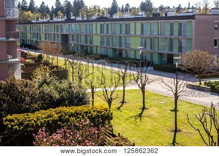 view on apartment house can be used as background