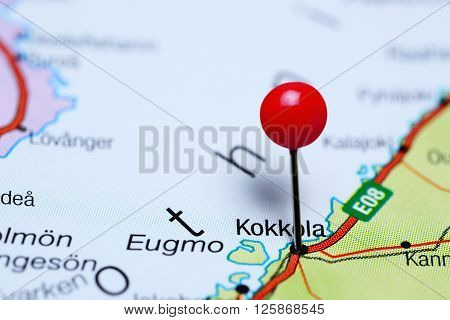 Kokkola pinned on a map of Finland