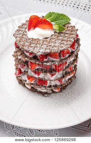 Strawberries Desert With Cream