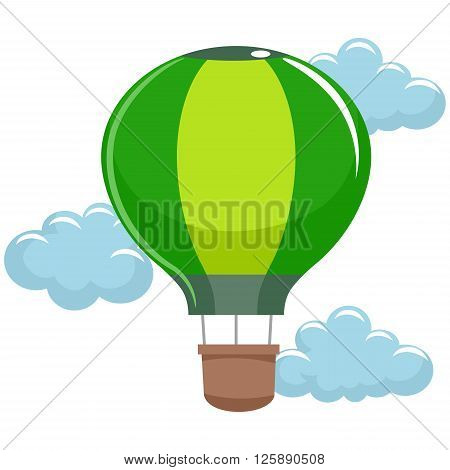Vector Illustration of Hot Air Balloon and Clouds