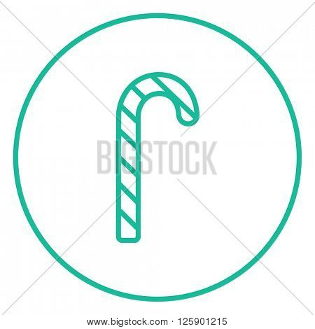 Candy cane line icon.