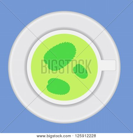 Vector cup of tea with mint. Herbal tea.