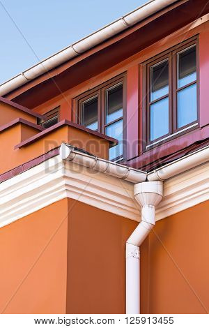 Rain Gutters On Old Home