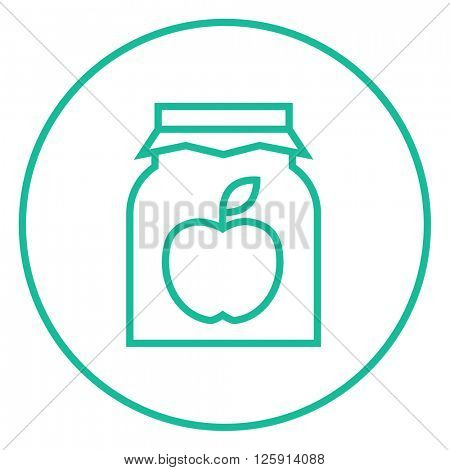 Apple jam jar line icon.