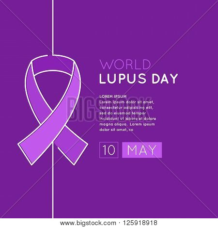 Poster of the world day of struggle with lupus. The Inscription Lupus Day. May 10. Linear pattern belt as a symbol of the fight against lupus.