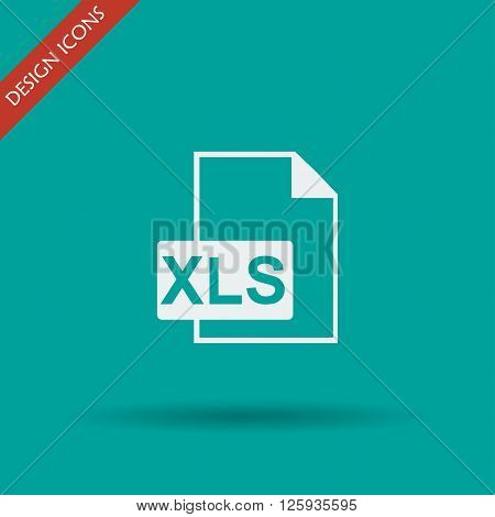 xls icon. Flat design style eps 10