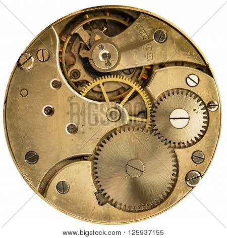 clockwork old mechanical pocket watch, high resolution and detail