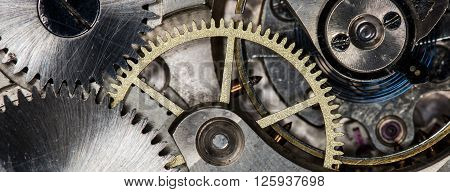 clockwork old mechanical pocket watch, high resolution and detail