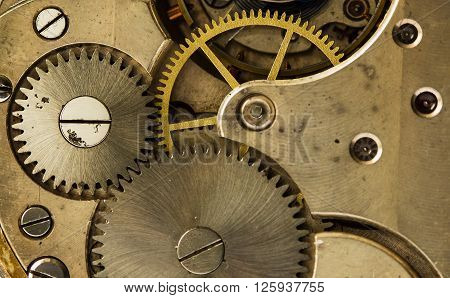 clockwork old mechanical pocket watch, high resolution and detail