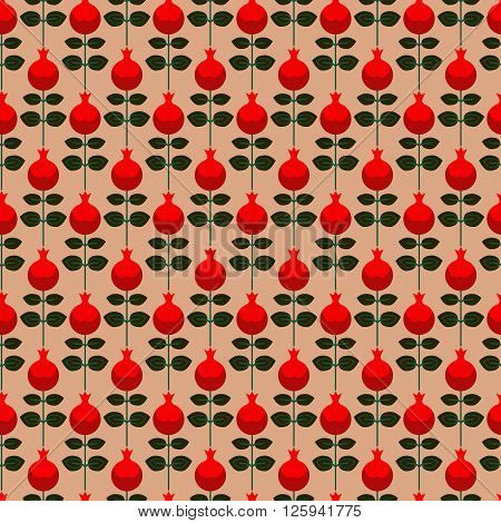 seamless pattern with Pomegranate, repeating geometric pattern