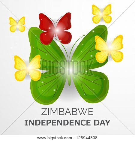 illustration of a butterfly for Zimbabwe independence day.