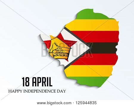 illustration of a Map for Zimbabwe independence day.