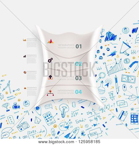 Hand Drawn Style Business Design. Pencil Sketch. Set of application development, web site coding, information and mobile technologies vector icons and elements. Modern collection. Steps and Options.