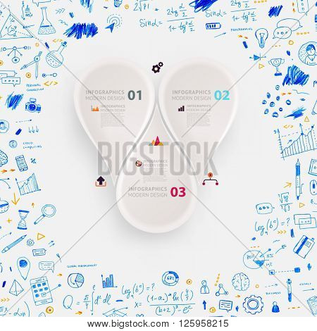 Hand Drawn Style Business Design. Pencil Sketch. Set of application development, web site coding, information and mobile technologies vector icons and elements. Modern collection. Steps and Options.