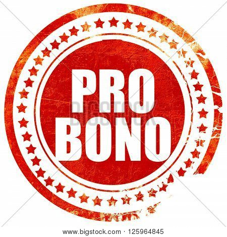 pro bono, isolated red stamp on a solid white background
