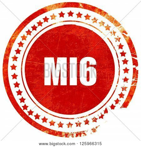 mi6 secret service, isolated red stamp on a solid white background