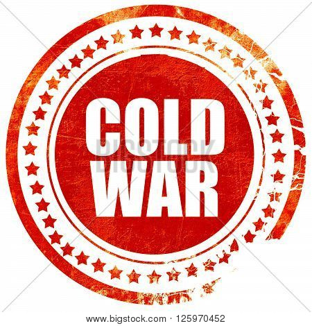 cold war, isolated red stamp on a solid white background
