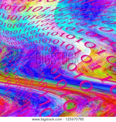 Abstract background with visual effects, digit numbers one and zero