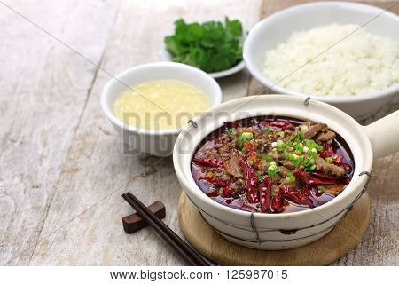 shuizhu, shui zhu, sliced beef in hot chili oil, Chinese Sichuan cuisine