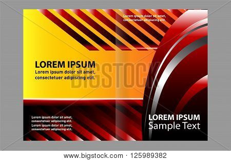 Red brochure template. Business brochure Flyer Template