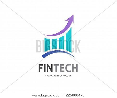 Modern logo concept design for fintech and digital finance technologies