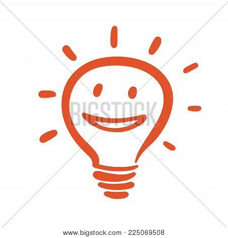 Vector light bulb icon with concept of idea