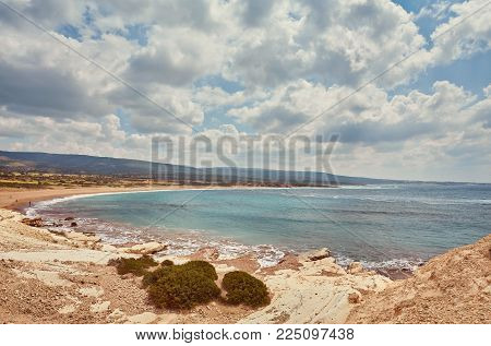 Cyprus - Mediterranean Sea coast. Lara Beach in Paphos district.