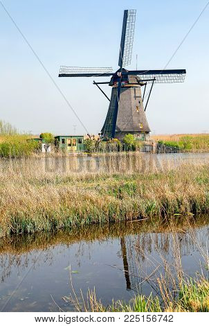 Dutch windmill at Kinderdijk - Elshout, Netherlands