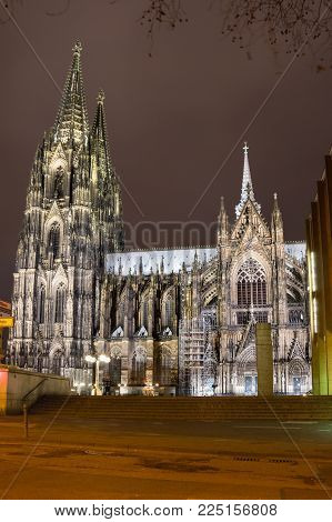 Cologne Cathedral (officially High Cathedral of Saint Peter) is a Roman Catholic cathedral in Cologne, Germany. It is Germany's most visited landmark and currently the tallest twin-spired church at 157 m (515 ft) tall
