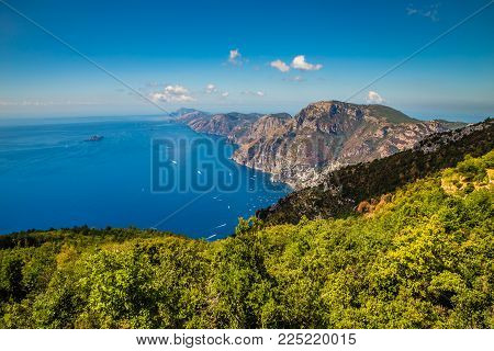 Positano And Amazing Scenery Of Amalfi Coast - Salerno Province, Campania Region, Italy, Europe