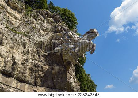 Republic Of North Ossetia, Alania, Russia - 17 July 2017: The Sculpture Of St. George In Alagir Gorg