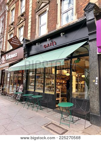 LONDON - FEBRUARY 5, 2018: Gailâs bakery and coffee shop in West Hampstead, London, UK.