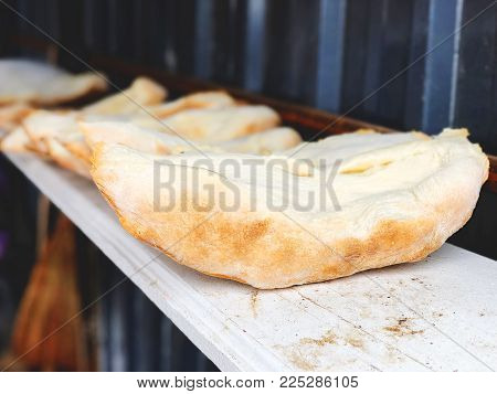 Georgian bread baked in clay oven. Shotis Puri.Fresh with a crispy crust