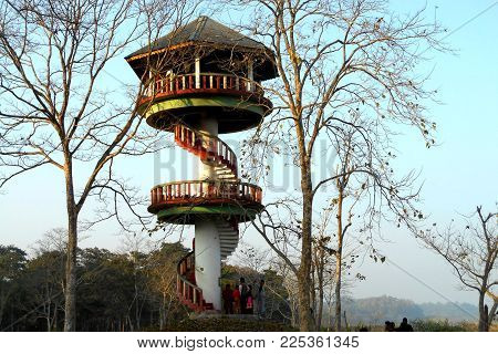 FOREST WATCH TOWER AT DOOARS  WEST BENGAL. INDIA