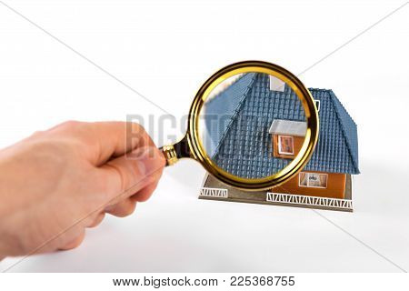 real estate inspection and valuation concept on white