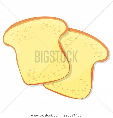 Couple of bright realistic tasty toasts isolated on white