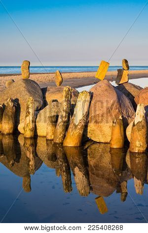 Baltic Sea Coast In The Evening In Kuehlungsborn, Germany.