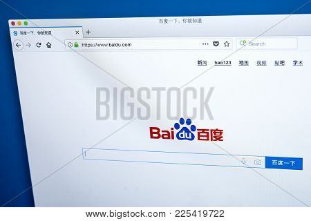 London, Uk - January 10th 2018: The Homepage Of Baidu.com - The Chinese Web Services Company And One