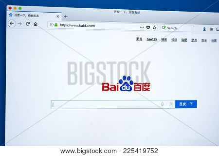 London, Uk - January 10th 2018: The Homepage Of Baidu.com - The Chinese Web Services Company And One