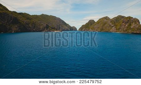 Tropical Islands, Aerial View. Aerial View: Sea And The Tropical Islands. Tropical Bay In El Nido. A