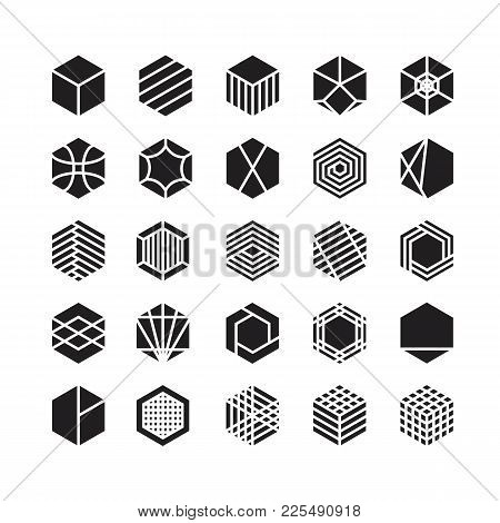 Hexagon Geometric Vector Icon , Ornament Design Set