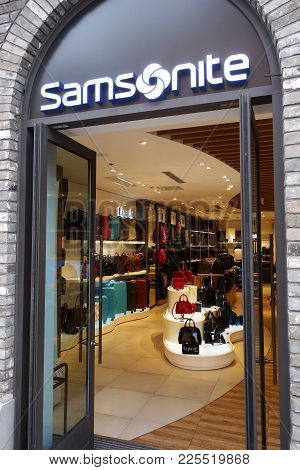 Shanghai, China- Jan 20, 2018: Samsonite Store In Shanghai, China. Samsonite International S.a. Is A