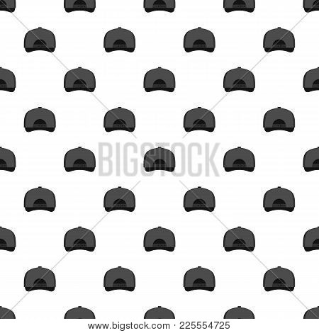 Gray Baseball Cap Back Pattern Seamless In Flat Style For Any Design