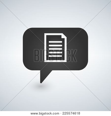 Chat Bubble Communication Document File Message Page Speech Bubble Icon. Vector Icon