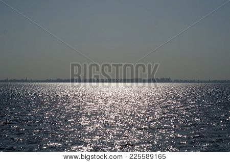 Landscape Of The Summer Sea Lit With The Sun