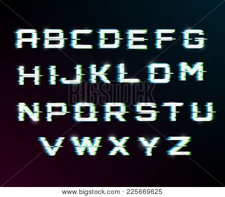 Vector Distorted Glitch Font.