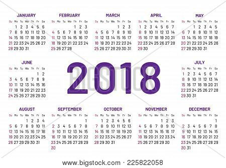 plain calendar 2018