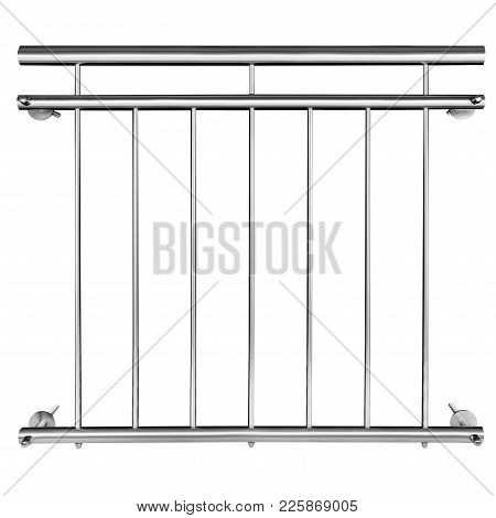 French Balkony Stainless Steel Isolated On White Background