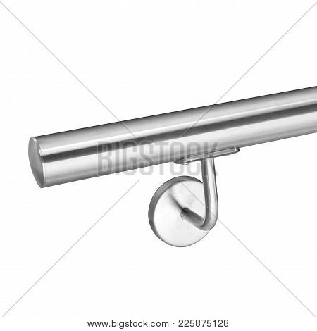 Modern Handrail Stainless Steel detail isolated on white Background