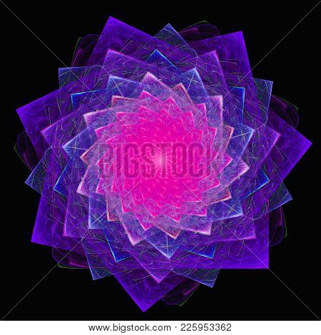 Cabbalistic Star. Rotation Of Polygons. 3d Surreal Illustration. Sacred Geometry. Mysterious Psyched